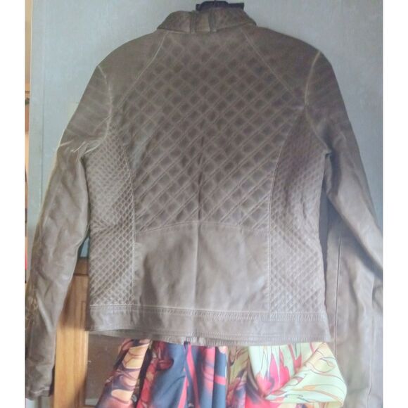J2 Womens Quilted Dyed Bomber Jacket, Brown Medium Vegan Leather Medium - Picture 6 of 6